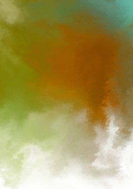 Beyaz arkaplanda soyut renkli suluboya. Dijital resim.