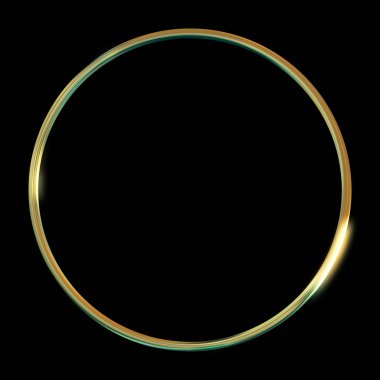 Parlak Çerçeve Arkaplanı. Siyah arkaplanda izole edilmiş parlak geometrik şablon. Soyut 2d illüstrasyon.