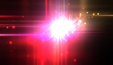 Canlı ve canlı ışık parlamalarının serin arkaplanı. Renkli parlak ışıklar patlama efektiyle görüntülenir. Parlak renkli arkaplan.