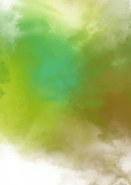 Beyaz arkaplanda soyut renkli suluboya. Dijital resim.