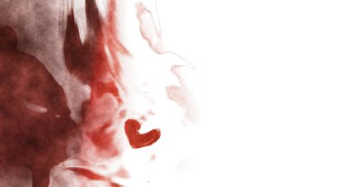 Beyaz arkaplanda soyut renkli suluboya. Dijital resim.