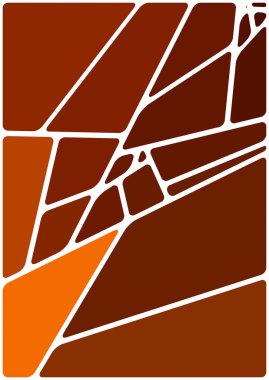 Beyaz boşluğu olan renkli bir çizim. Soyut geometrik desen. Mozaik arka plan. Geometrik çok renkli şekiller.