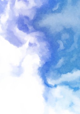 Beyaz arkaplanda soyut renkli suluboya. Dijital resim.