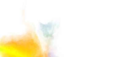 Beyaz arkaplanda soyut renkli suluboya. Dijital resim.