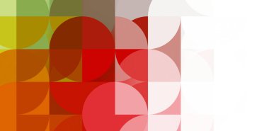 Dairesel şekillerin katmanları renkli ve canlı bir tasarım yaratıyor. Dairelerin sayısal çizimi. Gelecekçi tasarım şablonu.