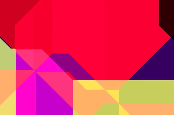 Στρώματα Από Πολύχρωμα Και Ζωντανά Γεωμετρικά Σχήματα Ψηφιακή Απεικόνιση Μιας — Φωτογραφία Αρχείου