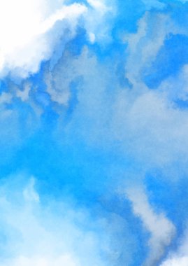 Beyaz arkaplanda soyut renkli suluboya. Dijital resim.