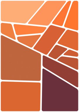 Beyaz boşluğu olan renkli bir çizim. Soyut geometrik desen. Mozaik arka plan. Geometrik çok renkli şekiller.