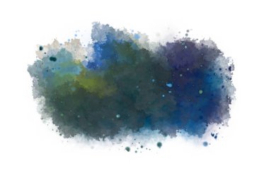 Suluboya arka planda lekeler ve lekelerle boyanmış. Fırça darbesi ile boyanmış. 2d Görüntü.