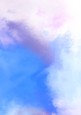 Beyaz arkaplanda soyut renkli suluboya. Dijital resim.