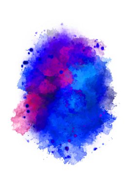 Suluboya arka planda lekeler ve lekelerle boyanmış. Fırça darbesi ile boyanmış. 2d Görüntü.