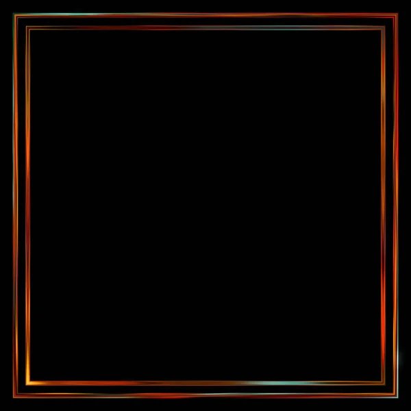 Glow Frame Background Neon Glowing Geometric Template Isolated Black Background — 스톡 사진