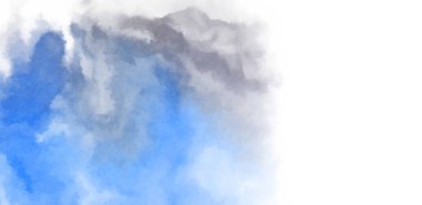 Beyaz arkaplanda soyut renkli suluboya. Dijital resim.