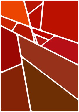 Beyaz boşluğu olan renkli bir çizim. Soyut geometrik desen. Mozaik arka plan. Geometrik çok renkli şekiller.