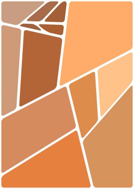 Beyaz boşluğu olan renkli bir çizim. Soyut geometrik desen. Mozaik arka plan. Geometrik çok renkli şekiller.