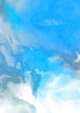 Beyaz arkaplanda soyut renkli suluboya. Dijital resim.