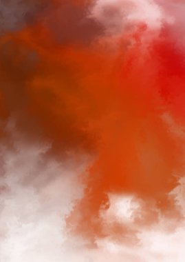 Beyaz arkaplanda soyut renkli suluboya. Dijital resim.