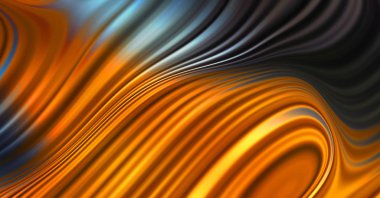 Kavisli çizgileri olan soyut bir arkaplan. Soyut ve gradyan renkte renkli çizimler. Çizgili desenli canlı dalga deseni.