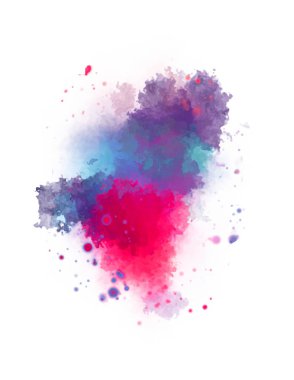 Suluboya arka planda lekeler ve lekelerle boyanmış. Fırça darbesi ile boyanmış. 2d Görüntü.