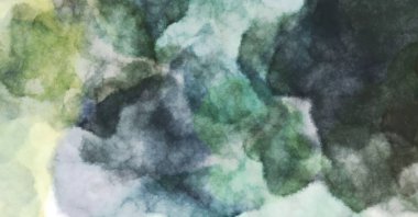 Suluboya arka planda lekeler ve lekelerle boyanmış. Fırça darbesi ile boyanmış. 2d Görüntü.