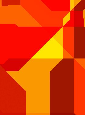 Renkli ve canlı geometrik şekiller katmanları var. Bir teknoloji planının dijital illüstrasyonu. Gelecekçi tasarım şablonu.