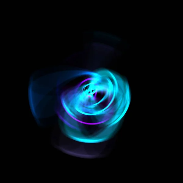 Spinning Rays Light Isolated Black Background Graphic Illustration Glowing Colorful — Stock Photo, Image