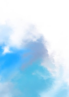 Beyaz arkaplanda soyut renkli suluboya. Dijital resim.