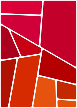 Beyaz boşluğu olan renkli bir çizim. Soyut geometrik desen. Mozaik arka plan. Geometrik çok renkli şekiller.
