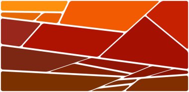 Beyaz boşluğu olan renkli bir çizim. Soyut geometrik desen. Mozaik arka plan. Geometrik çok renkli şekiller.