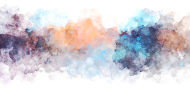 Suluboya arka planda lekeler ve lekelerle boyanmış. Fırça darbesi ile boyanmış. 2d Görüntü.