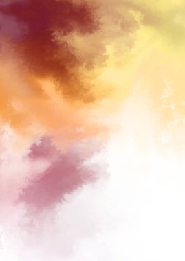 Beyaz arkaplanda soyut renkli suluboya. Dijital resim.