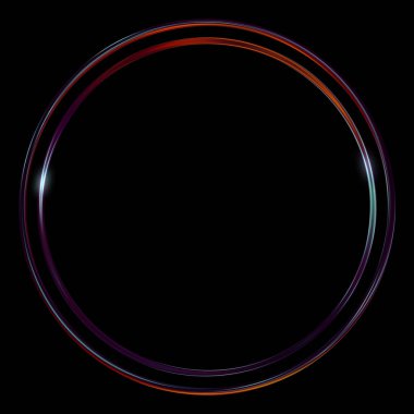 Parlak Çerçeve Arkaplanı. Siyah arkaplanda izole edilmiş parlak geometrik şablon. Soyut 2d illüstrasyon.