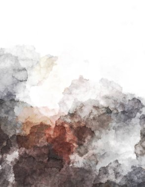 Suluboya arka planda lekeler ve lekelerle boyanmış. Fırça darbesi ile boyanmış. 2d Görüntü.