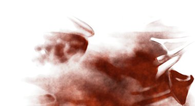 Beyaz arkaplanda soyut renkli suluboya. Dijital resim.