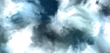 Beyaz arkaplanda soyut renkli suluboya. Dijital resim.