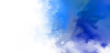 Beyaz arkaplanda soyut renkli suluboya. Dijital resim.