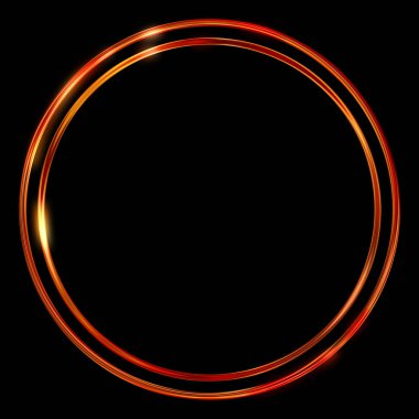 Parlak Çerçeve Arkaplanı. Siyah arkaplanda izole edilmiş parlak geometrik şablon. Soyut 2d illüstrasyon.