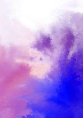 Beyaz arkaplanda soyut renkli suluboya. Dijital resim.