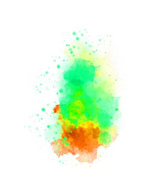 Suluboya arka planda lekeler ve lekelerle boyanmış. Fırça darbesi ile boyanmış. 2d Görüntü.