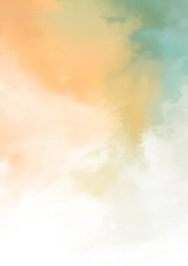 Beyaz arkaplanda soyut renkli suluboya. Dijital resim.