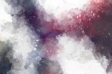 Suluboya arka planda lekeler ve lekelerle boyanmış. Fırça darbesi ile boyanmış. 2d Görüntü.