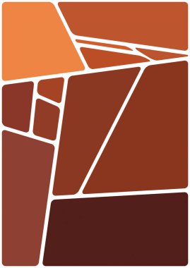 Beyaz boşluğu olan renkli bir çizim. Soyut geometrik desen. Mozaik arka plan. Geometrik çok renkli şekiller.