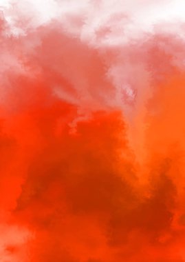 Beyaz arkaplanda soyut renkli suluboya. Dijital resim.