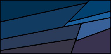 Siyah boşluklu renkli bir çizim. Soyut geometrik desen. Mozaik arka plan. Geometrik çok renkli şekiller.