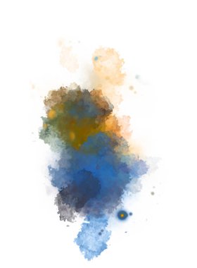 Suluboya arka planda lekeler ve lekelerle boyanmış. Fırça darbesi ile boyanmış. 2d Görüntü.