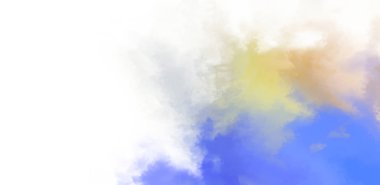 Beyaz arkaplanda soyut renkli suluboya. Dijital resim.