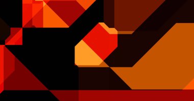 Renkli ve canlı geometrik şekiller katmanları var. Bir teknoloji planının dijital illüstrasyonu. Gelecekçi tasarım şablonu.