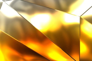 Soyut arkaplan. Lüks Metal Paneller Geometrik Desen. Cazibe Moda Arkaplanı. 3 boyutlu illüstrasyon. Yansıtıcı ve parlak, lüks duvar kağıdı. Parlak, renkli ve canlı doku duvarı.
