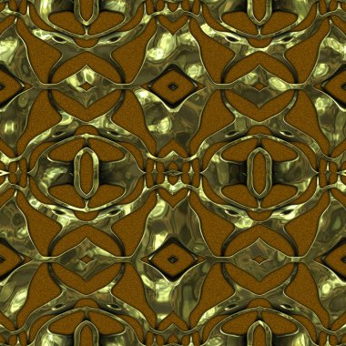 Renkli kumaş arka planında, lüks, kusursuz, altın işlemeli süslemeli moda deseni. Duvar kağıtları ve tekstil baskısı için tasarım. Lüks, ışıl ışıl metalimsi fantezi dokusu.