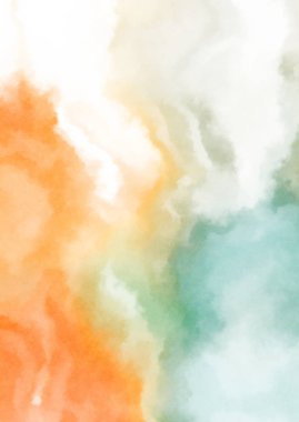 Beyaz arkaplanda soyut renkli suluboya. Dijital resim.